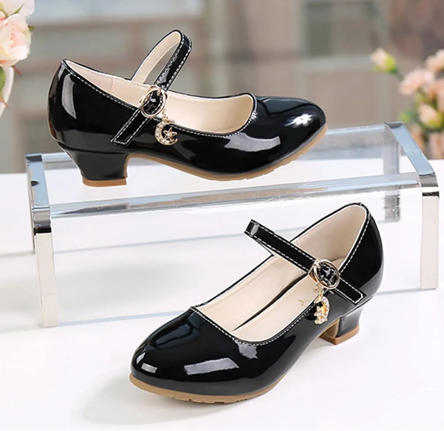 Girls Mary Jane Dress Shoes Toddler Flower Girl Wedding School Uniform Low Heels Little Kids Pump Shoes