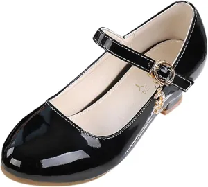 Girls Mary Jane Dress Shoes Toddler Flower Girl Wedding School Uniform Low Heels Little Kids Pump Shoes