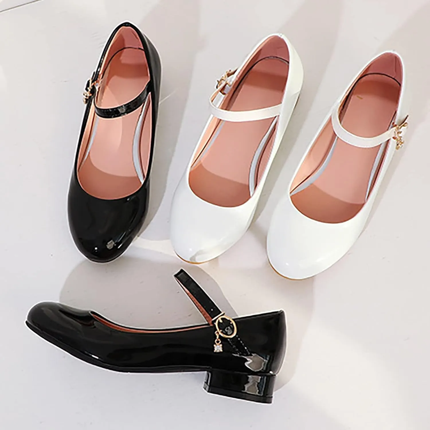 Girls Mary Jane Dress Shoes Toddler Flower Girls Kids Casual Slip on Ballet Flats School Wedding Party Shoes