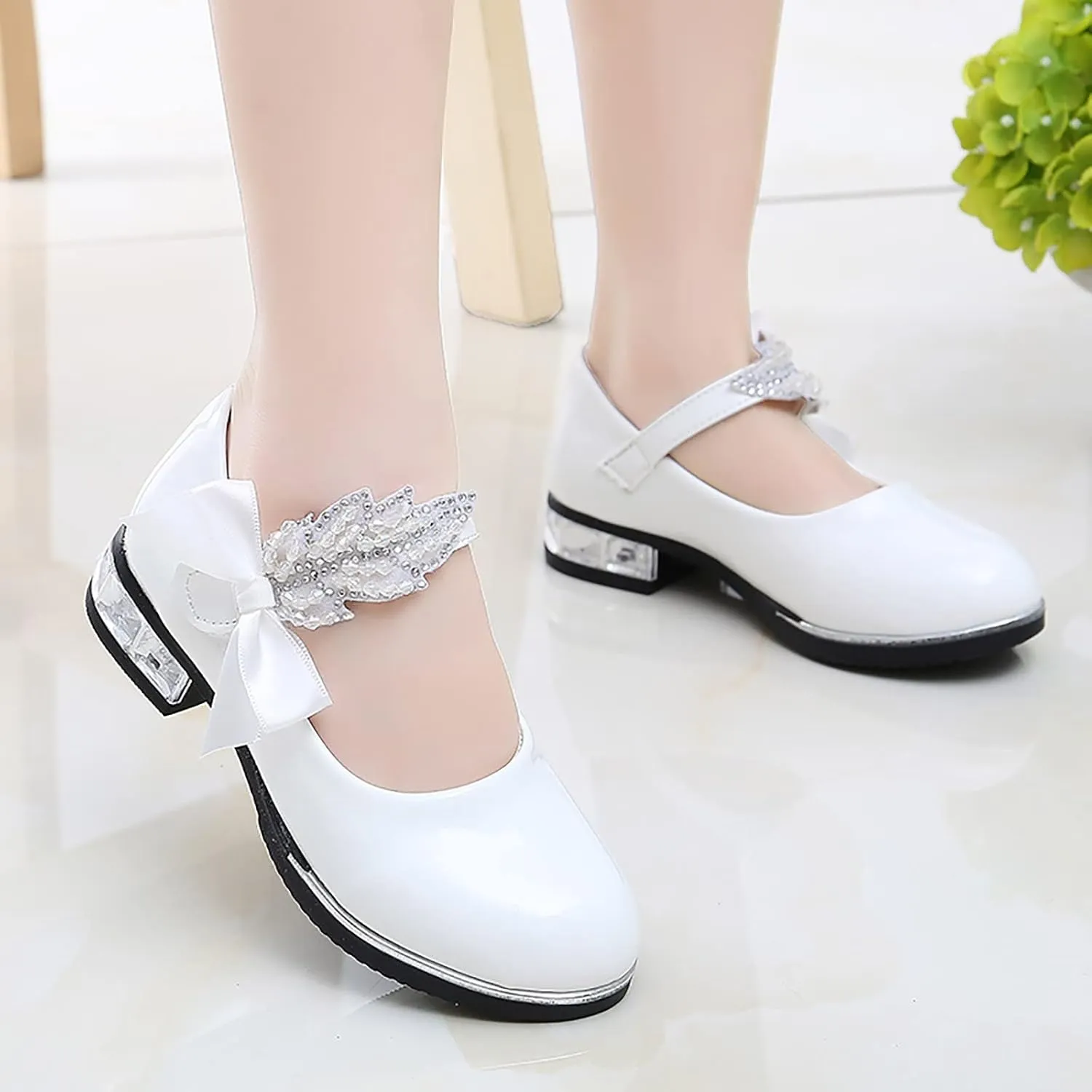 Girls Mary Jane Shoes Dress Shoes Flower Girl School Shoes Pump Patent Leather Shoes Low Heel Flats for Wedding Party