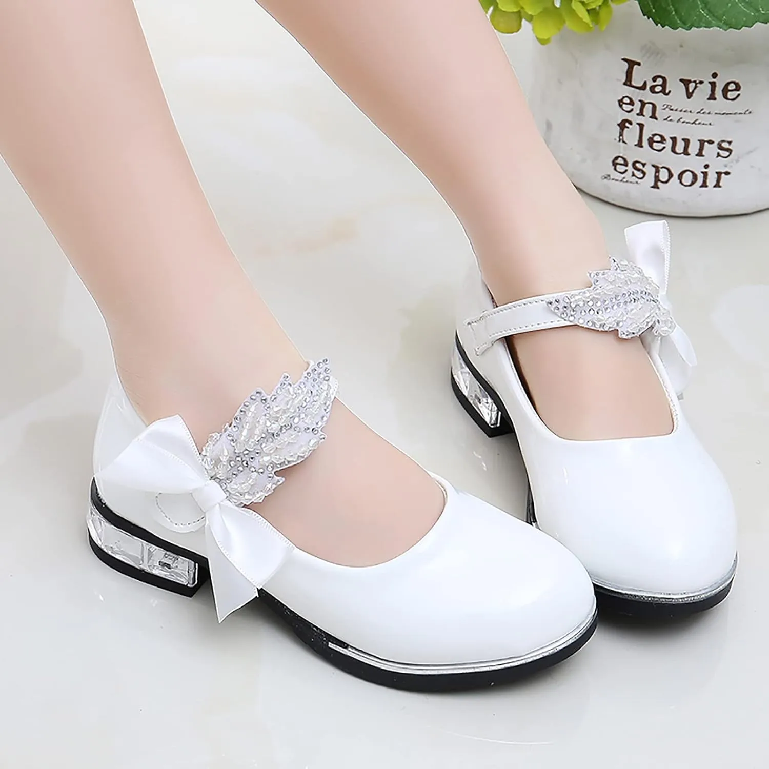 Girls Mary Jane Shoes Dress Shoes Flower Girl School Shoes Pump Patent Leather Shoes Low Heel Flats for Wedding Party