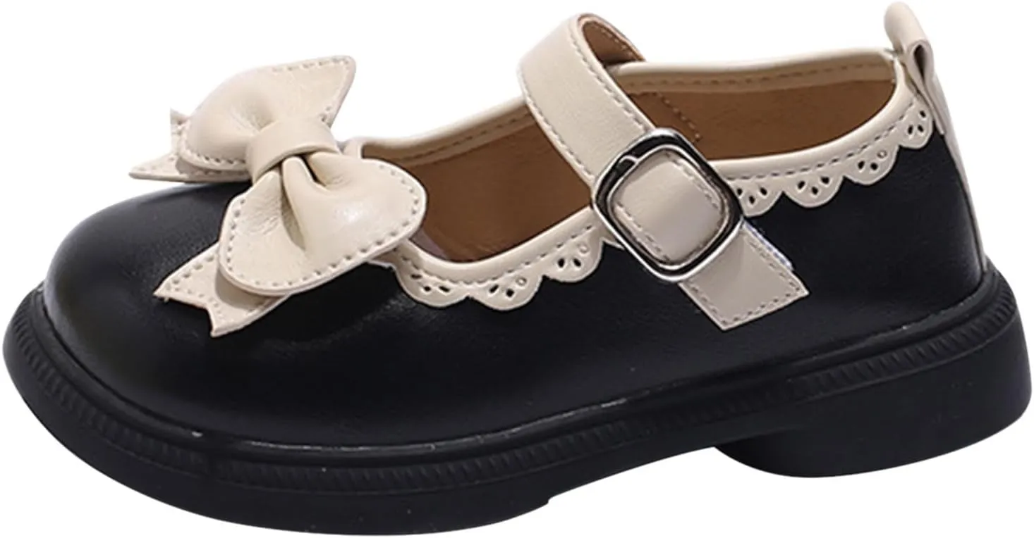 Girl's Platform Mary Janes Pumps Chunky Heel Ankle with Strap School Uniform Dress Shoes Bow Gothic Lolita Oxfords