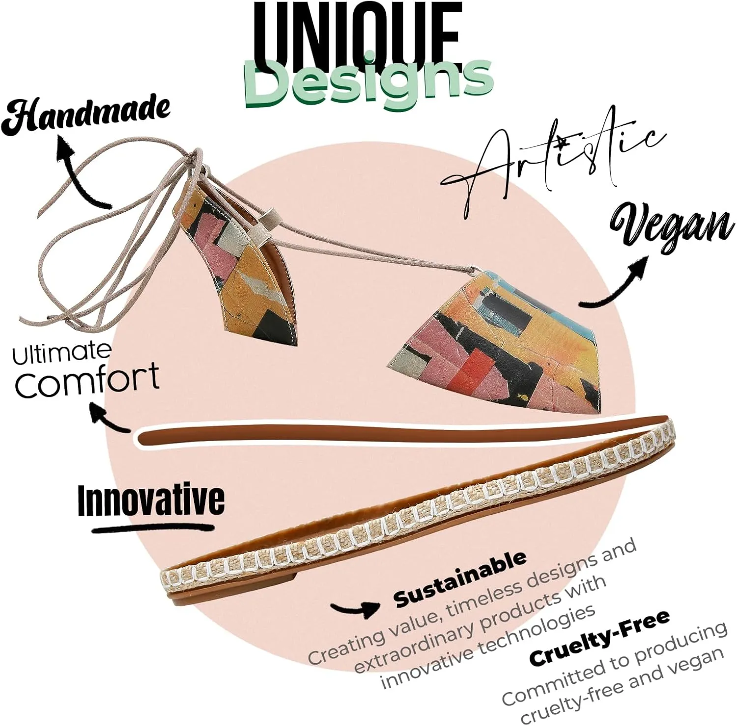 Gladiator Sandals for Women - Vegan and Handmade Strappy Sandals for Women