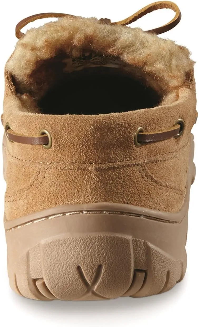 Guide Gear Suede Leather Moccasins for Men, Bedroom House Slippers, Indoor and Outdoor Shoes