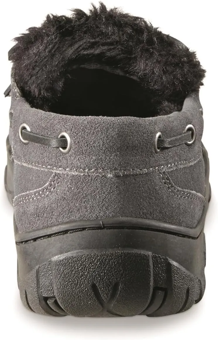 Guide Gear Suede Leather Moccasins for Men, Bedroom House Slippers, Indoor and Outdoor Shoes