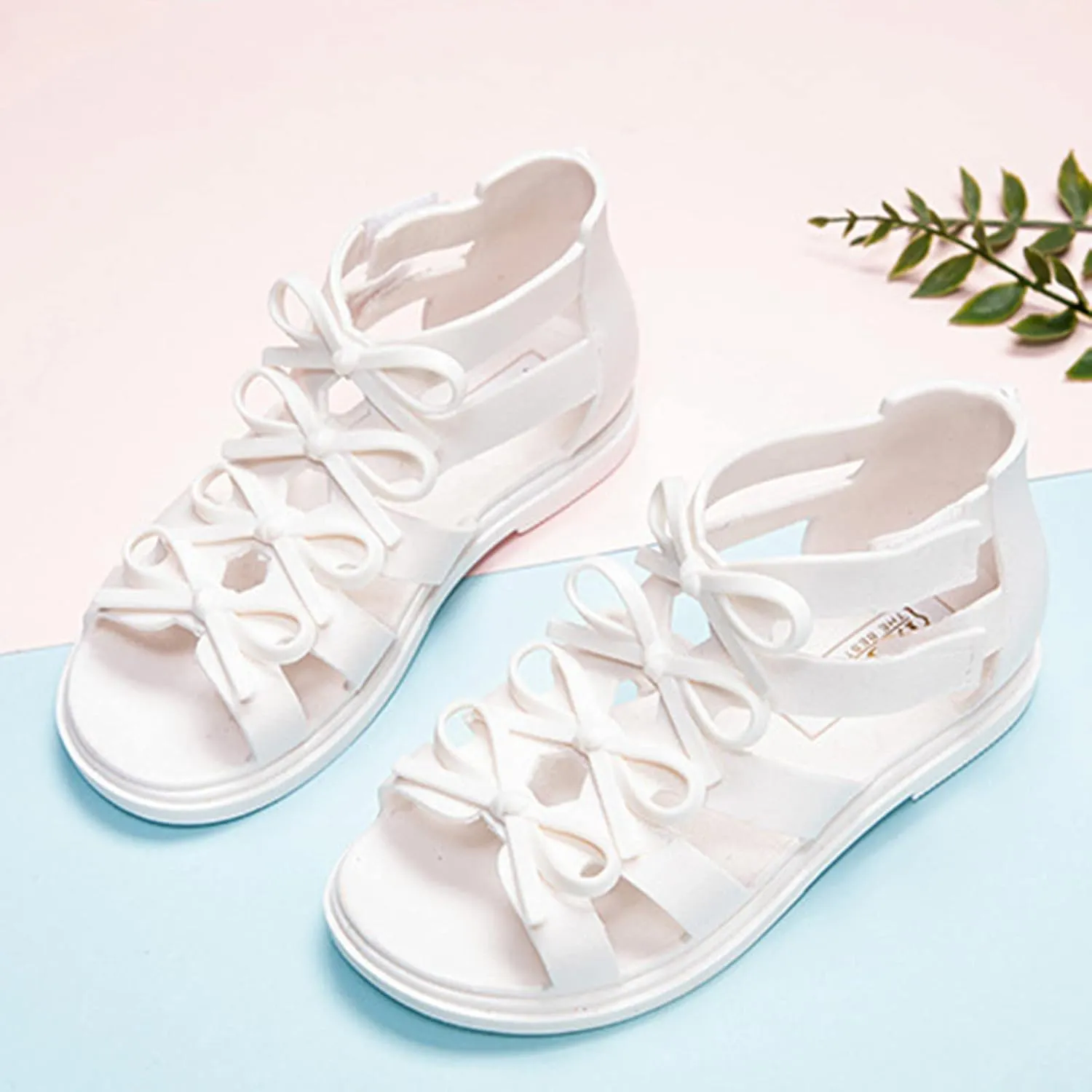 Gymnastic Flip Flops Toddler Kids Little Child Girls Soild Bowknot Princress Shoes Soft Girl Toddler Sandals