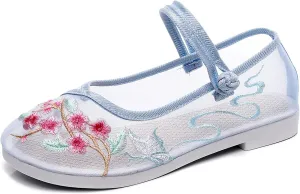 Hee grand Chinese Style Embroidered Flats for Women Breathable Mesh Comfort Walking Shoes