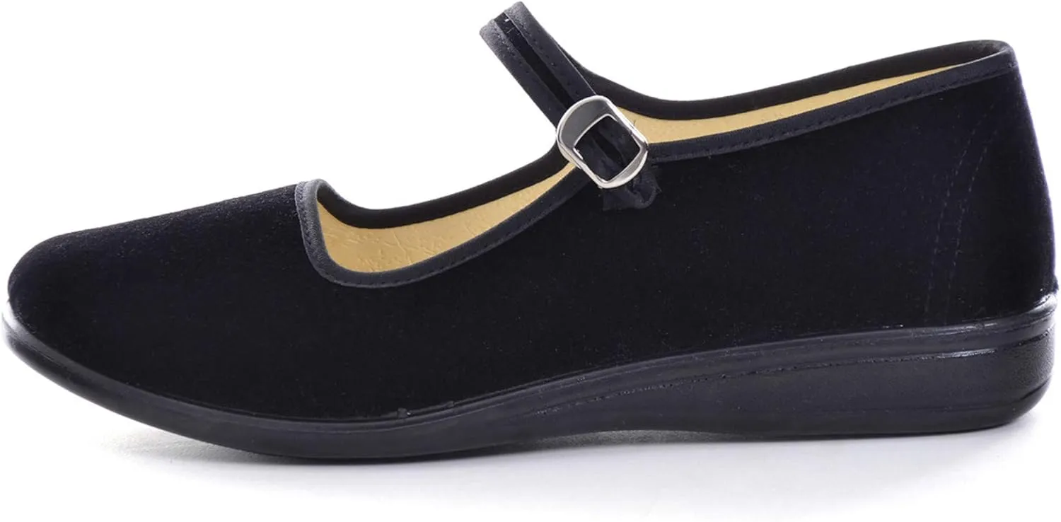 Hee grand Chinese Style Embroidered Flats for Women Comfort Slip on Walking Shoes Mary Jane Shoes