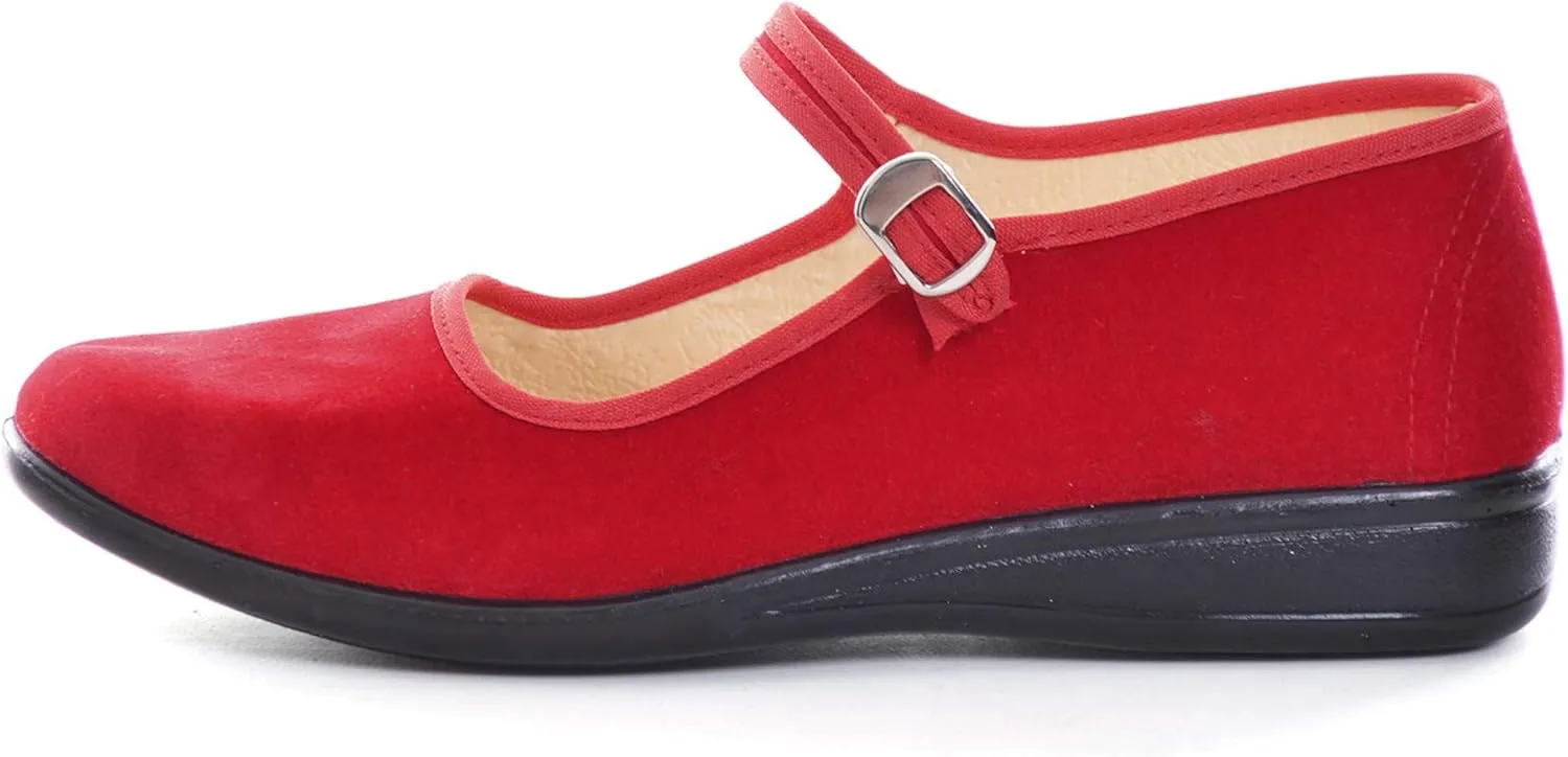 Hee grand Chinese Style Embroidered Flats for Women Comfort Slip on Walking Shoes Mary Jane Shoes