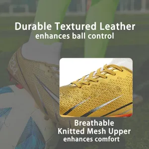 HESBITEUL Soccer Cleats for Mens Womens Youth FG Football Boots Outdoor Breathable Training Sneaker Shoes