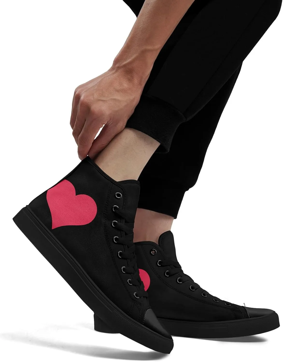 High Top Sneakers Canvas Shoes Lace up Casual Tennis Shoes Fashion Flat Walking Shoes