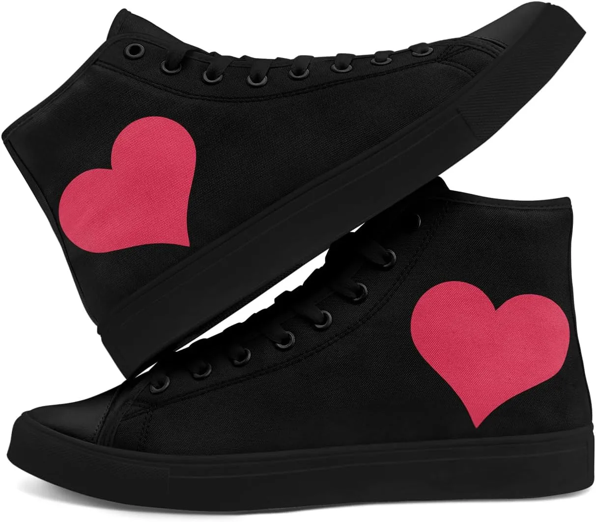 High Top Sneakers Canvas Shoes Lace up Casual Tennis Shoes Fashion Flat Walking Shoes