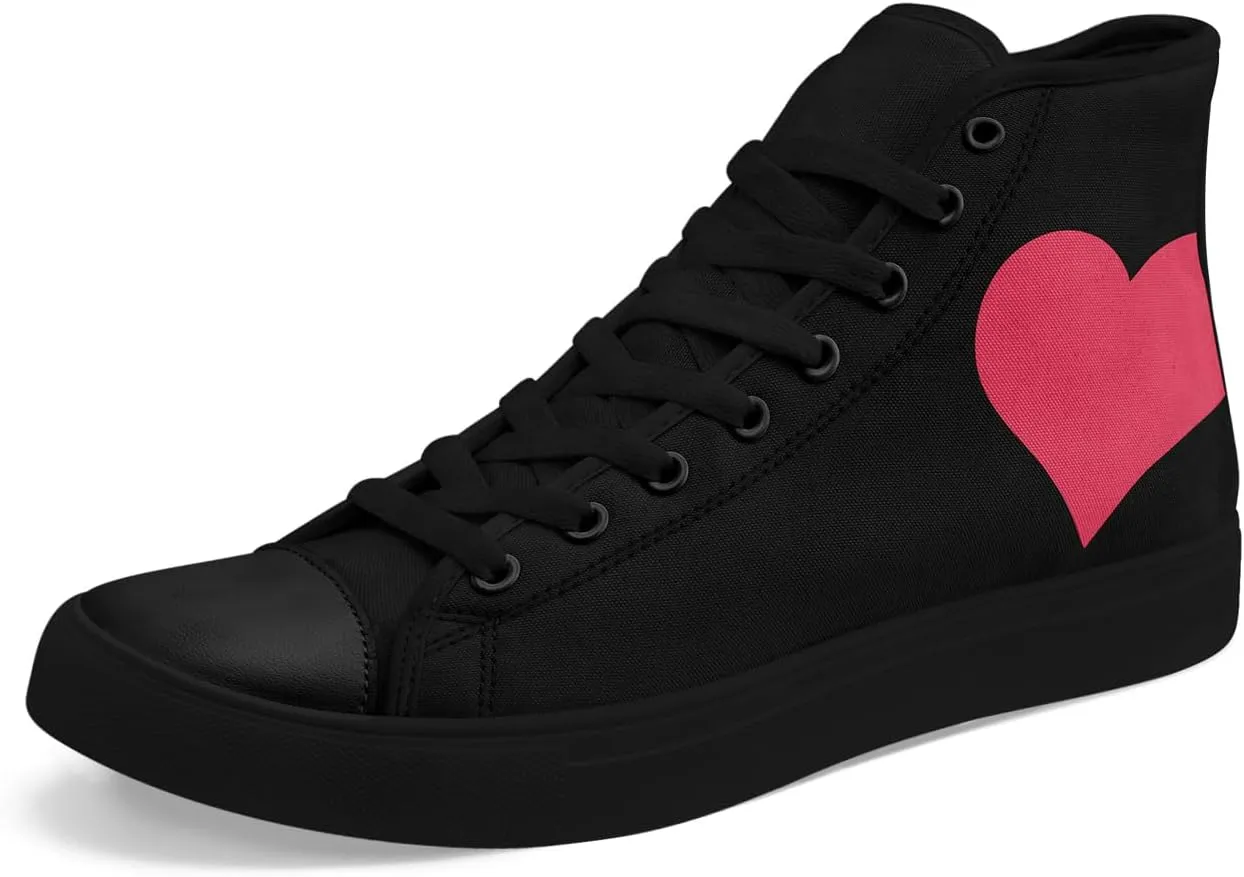 High Top Sneakers Canvas Shoes Lace up Casual Tennis Shoes Fashion Flat Walking Shoes