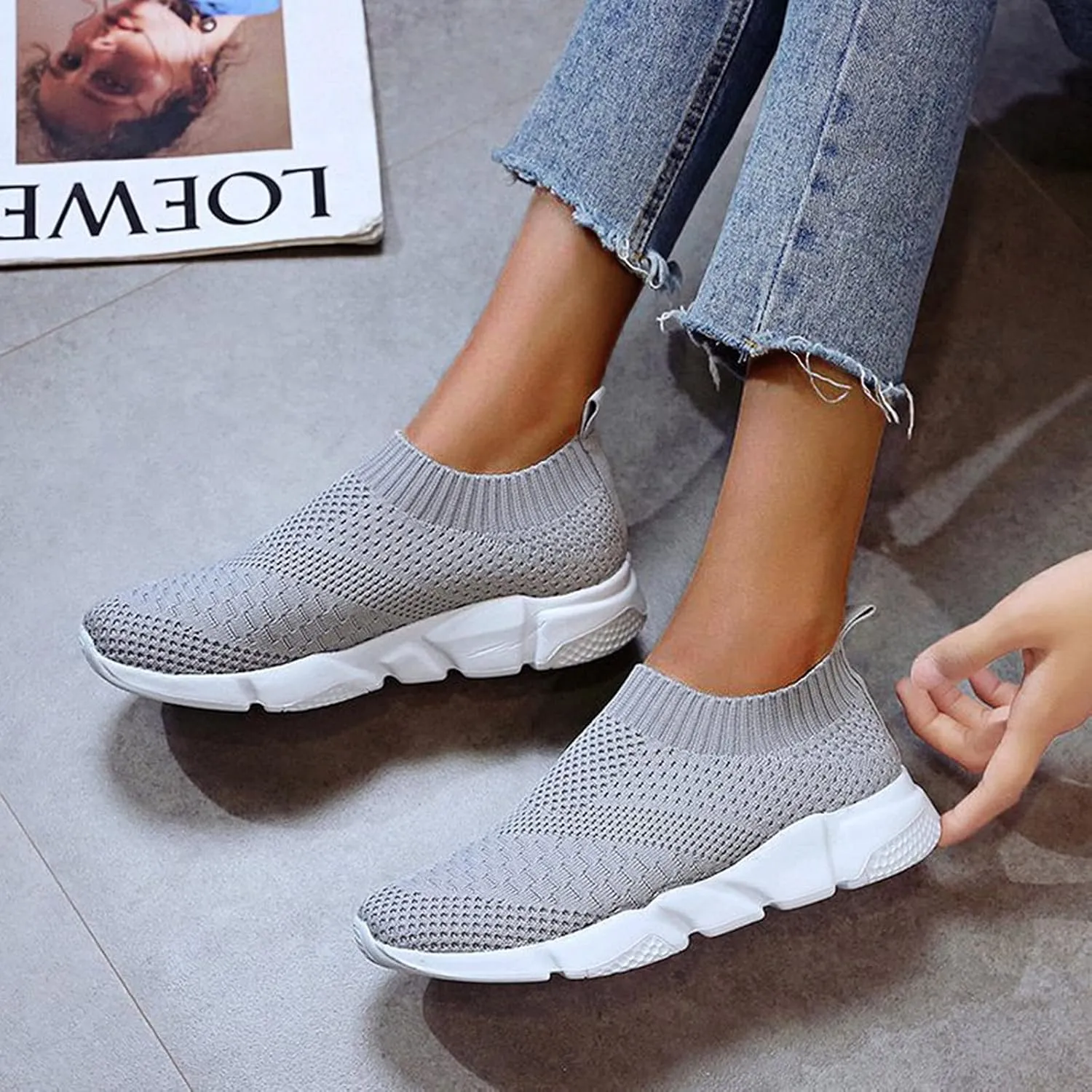High Top Sneakers for Women Arch Support Zapatos Antideslizantes Para Mujer De Cocina Black Sneakers for Women Comfortable Walking Women Sneakers Size 9 Wide Athletic Shoes Women Size 5.5