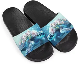 Howilath Novelty Animals Pattern Women's Slide Sandals, Casual Soft Sole Open Toe Non-Slip Single Band Slide Sandals