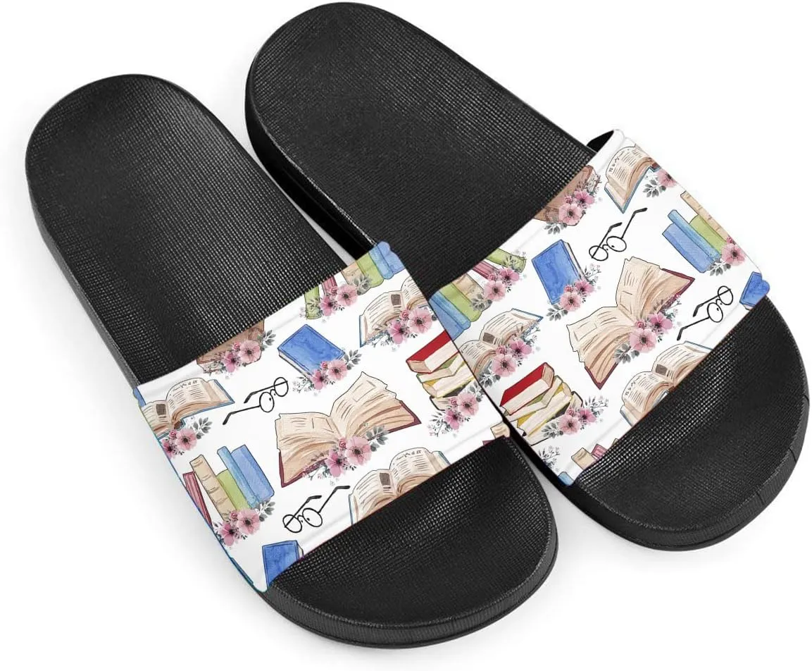 Howilath Novelty Animals Pattern Women's Slide Sandals, Casual Soft Sole Open Toe Non-Slip Single Band Slide Sandals