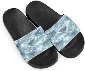 Howilath Novelty Animals Pattern Women's Slide Sandals, Casual Soft Sole Open Toe Non-Slip Single Band Slide Sandals