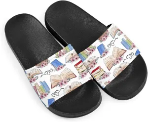 Howilath Novelty Animals Pattern Women's Slide Sandals, Casual Soft Sole Open Toe Non-Slip Single Band Slide Sandals