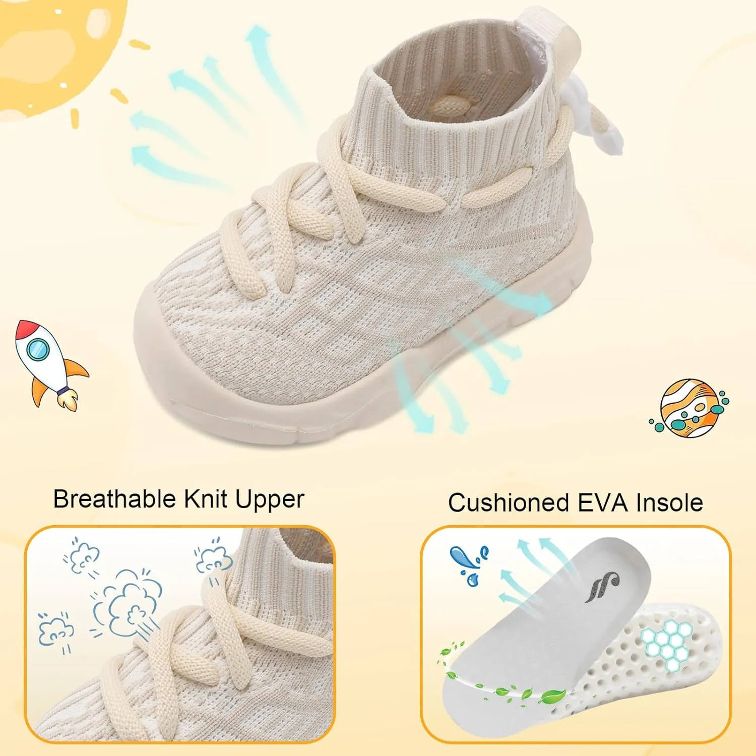 JIASUQI Toddler Shoes High Top Sneakers for Boys Girls Barefoot Wide Walking Tennis Shoes