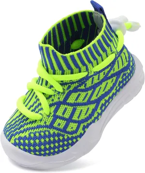 JIASUQI Toddler Shoes High Top Sneakers for Boys Girls Barefoot Wide Walking Tennis Shoes