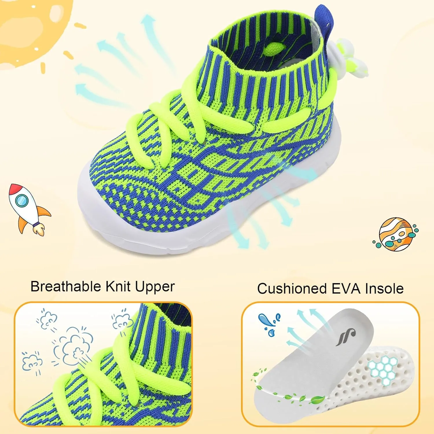 JIASUQI Toddler Shoes High Top Sneakers for Boys Girls Barefoot Wide Walking Tennis Shoes