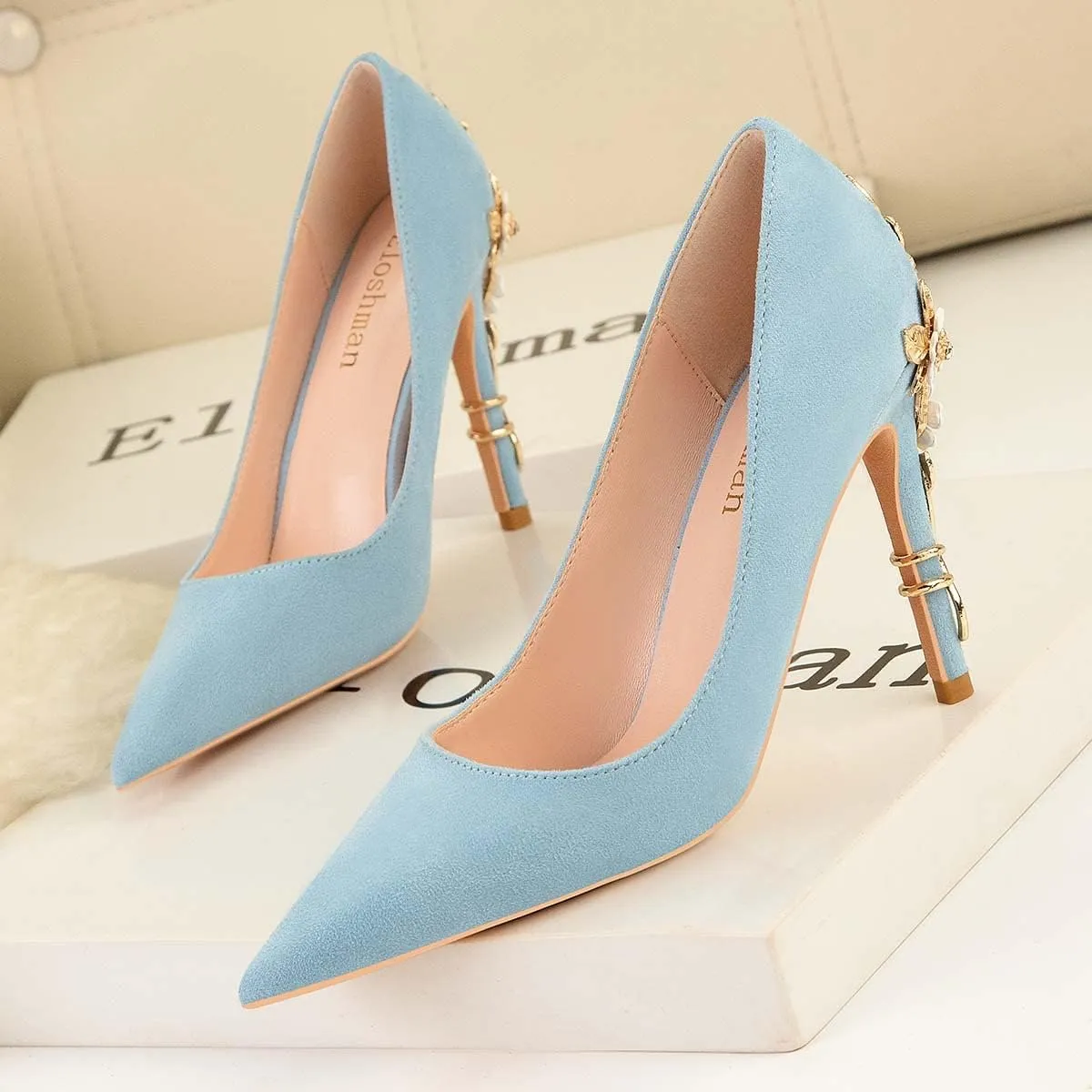 JOEupin High Heels Womens Pointed Toe Heels Satin Pumps Stiletto Bridal Party Dress Evening Wedding Shoes for Woman
