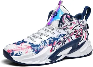 Kids Basketball Shoes, Running Walking Shoes Breathable Comfortable Boys Sneakers for Little/Big Kids