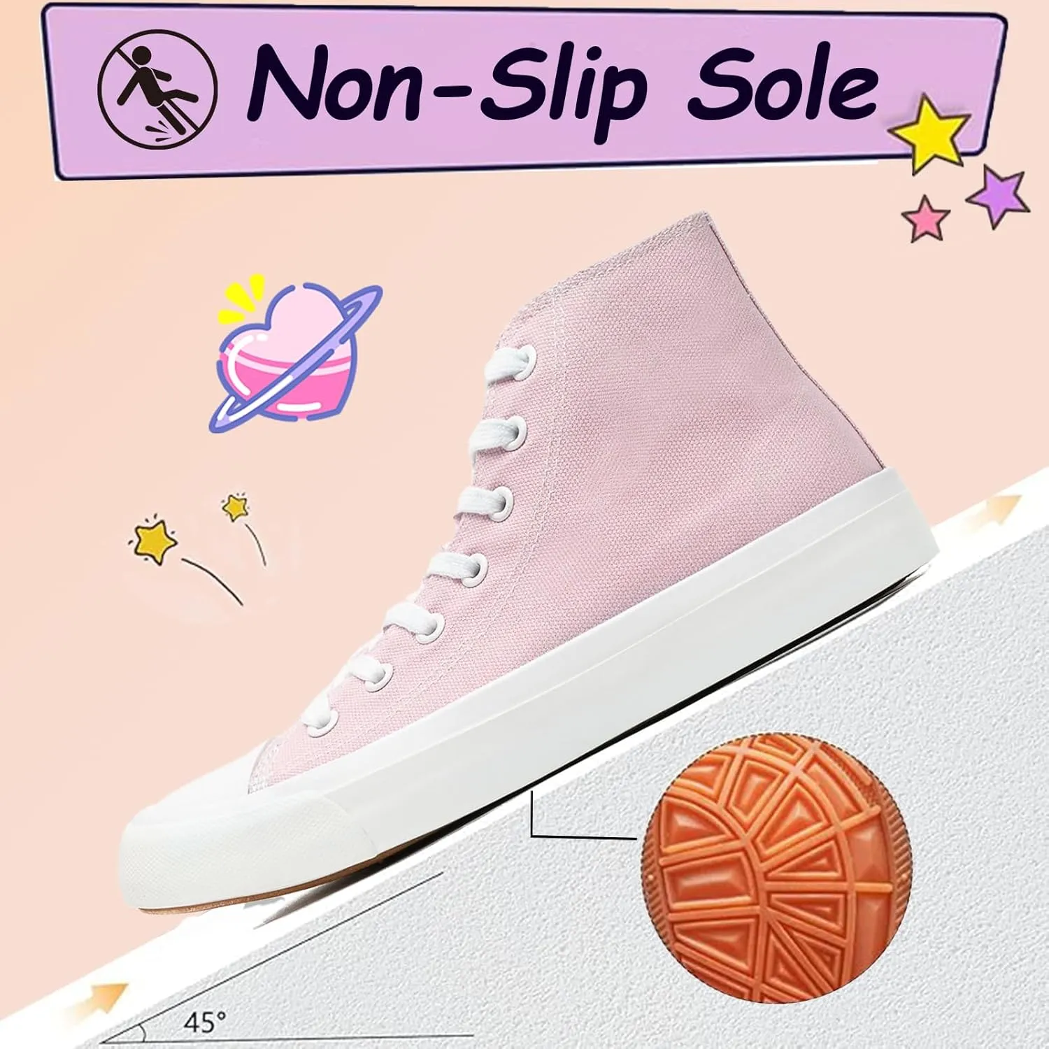 Kids Canvas Sneakers for Girls Boys High Top Canvas Fashion Shoes Comfortable Classic Casual Lace up Walking Running Shoes