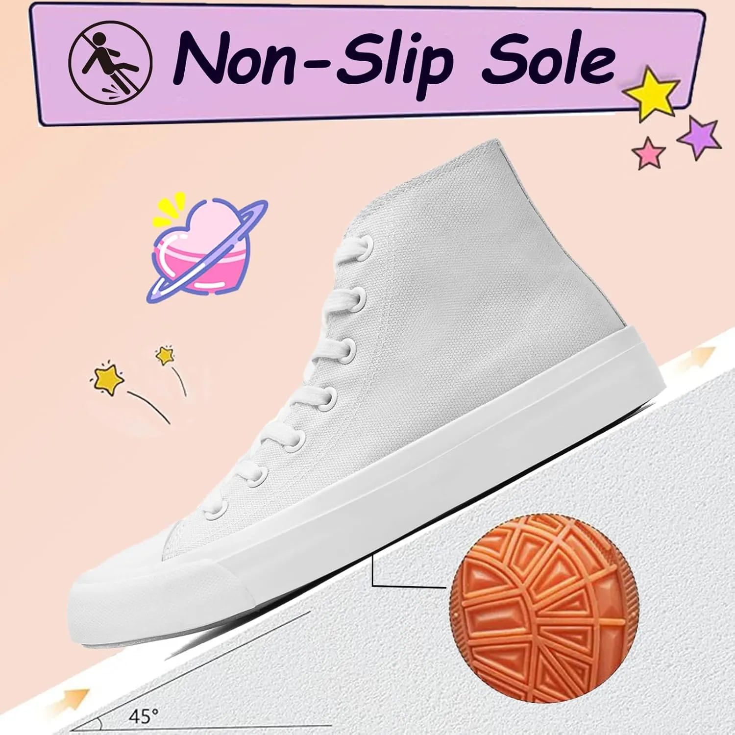 Kids Canvas Sneakers for Girls Boys High Top Canvas Fashion Shoes Comfortable Classic Casual Lace up Walking Running Shoes