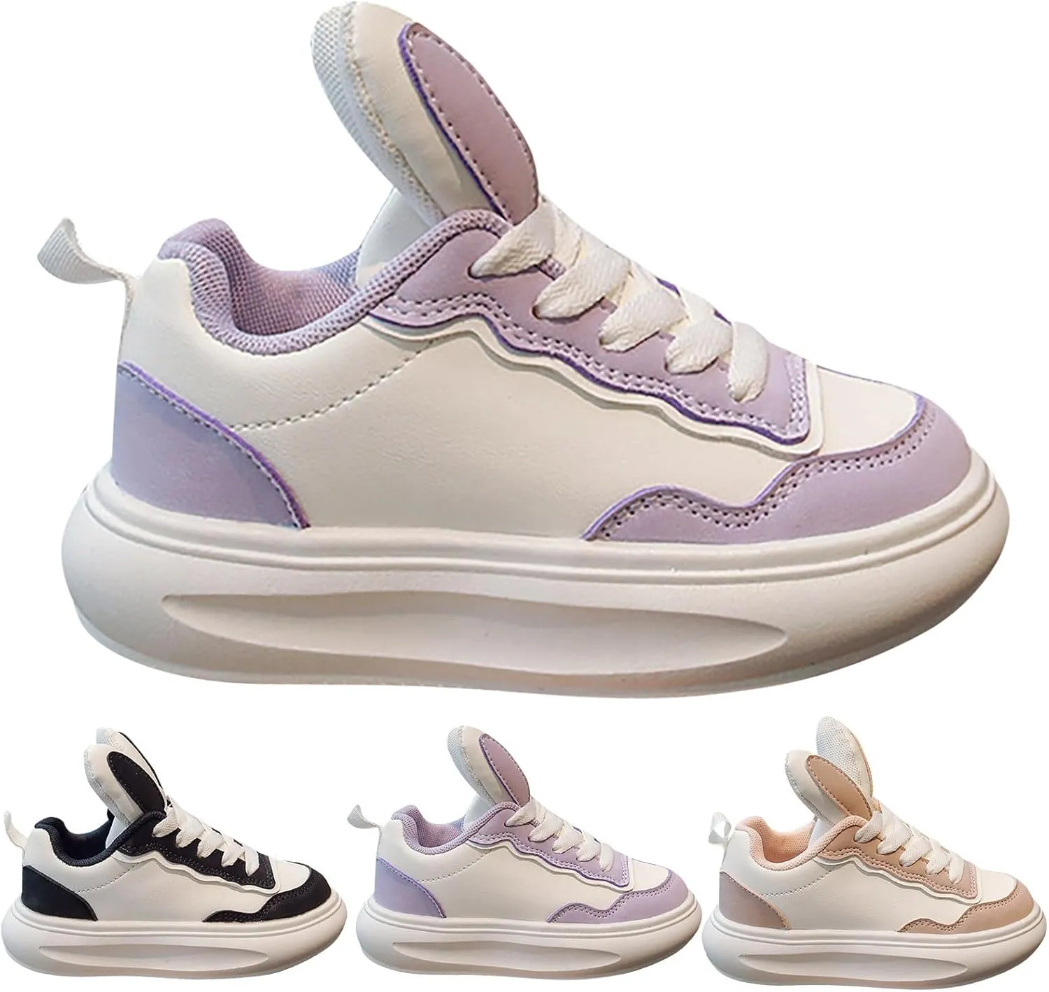 Kids Easter Rabbit Running Shoes Boys Girls Bunny Ear Tennis Athletic Lightweight Sneakers for Walking Gym Sports