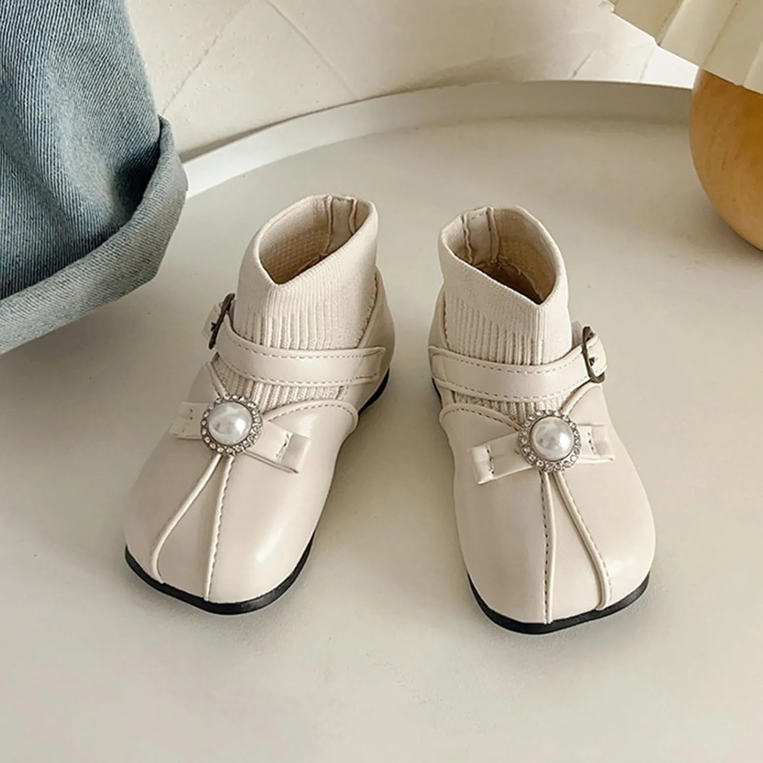 Kids Girls Ankle Bootie Girls Spring Autumn Winter Short Boots Little Girl Flying Woven Princess Classic Hiking Boots