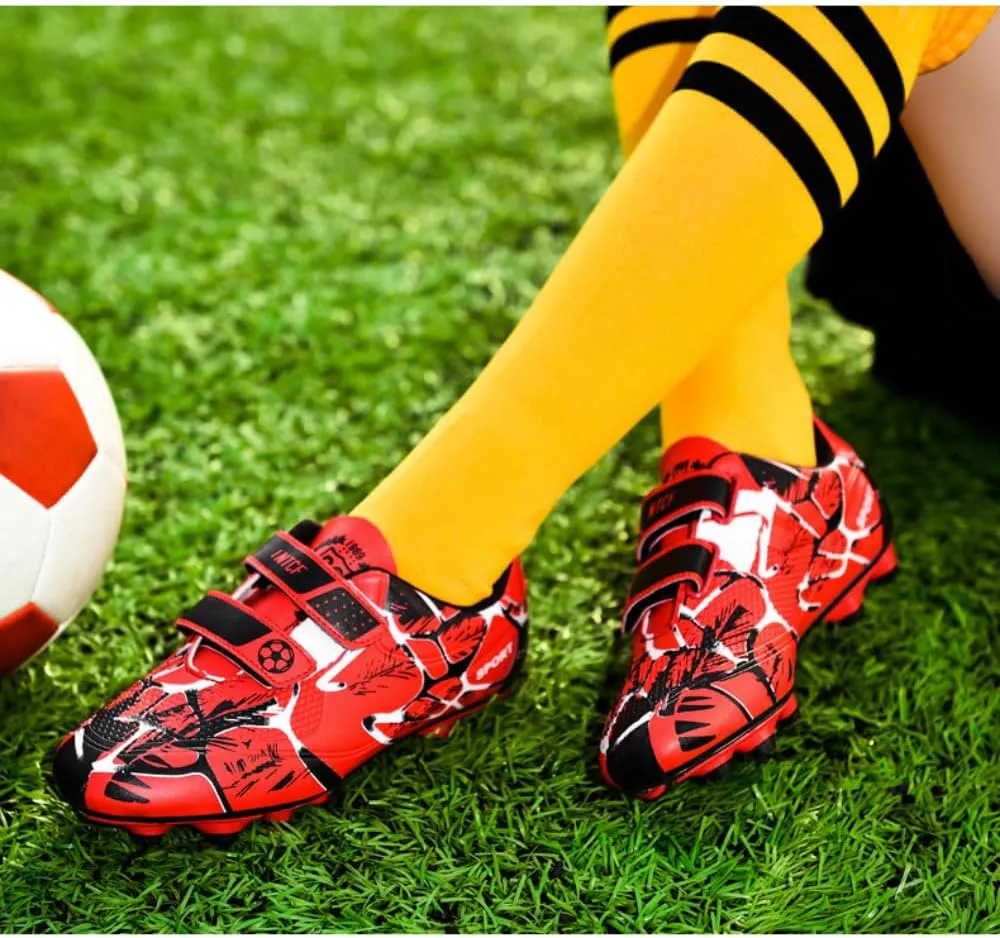 Kids' Soccer Cleats - Boys & Girls Indoor/Outdoor Spikes & Flat Bottom Artificial Turf Football Training Sneakers