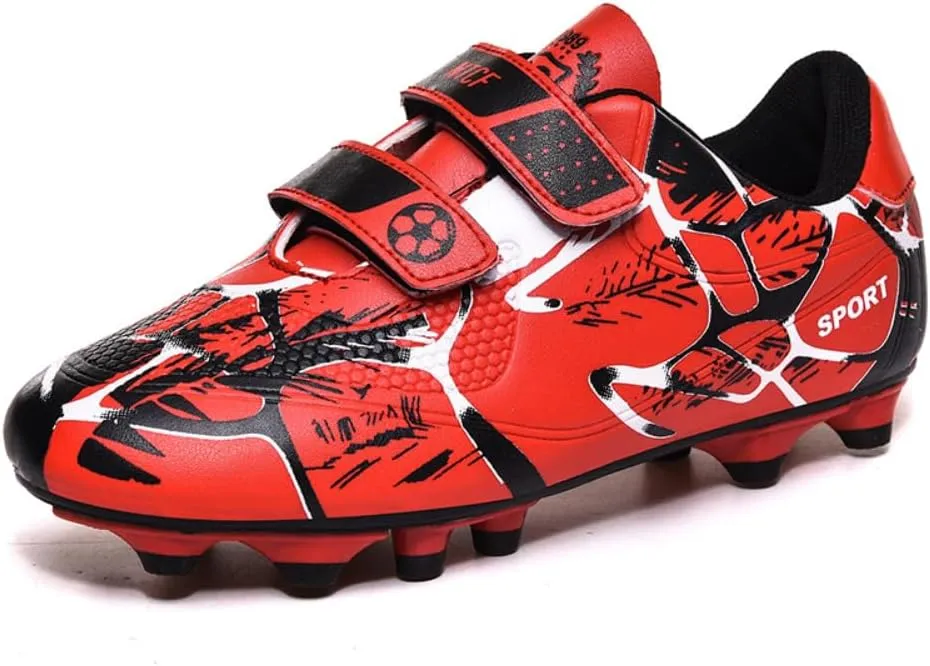 Kids' Soccer Cleats - Boys & Girls Indoor/Outdoor Spikes & Flat Bottom Artificial Turf Football Training Sneakers