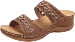 Lausiuoe Comfortable Orthopedic Sandals For Women Dressy Summer Arch Support Slides Slippers Comfort Orthotic Flip Flops
