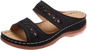 Lausiuoe Comfortable Orthopedic Sandals For Women Dressy Summer Arch Support Slides Slippers Comfort Orthotic Flip Flops