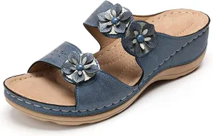 Lausiuoe Orthopedic Sandals For Women With Arch Support Plantar Fasciitis Orthotic Flip Flops Wide Width Summer Sandals