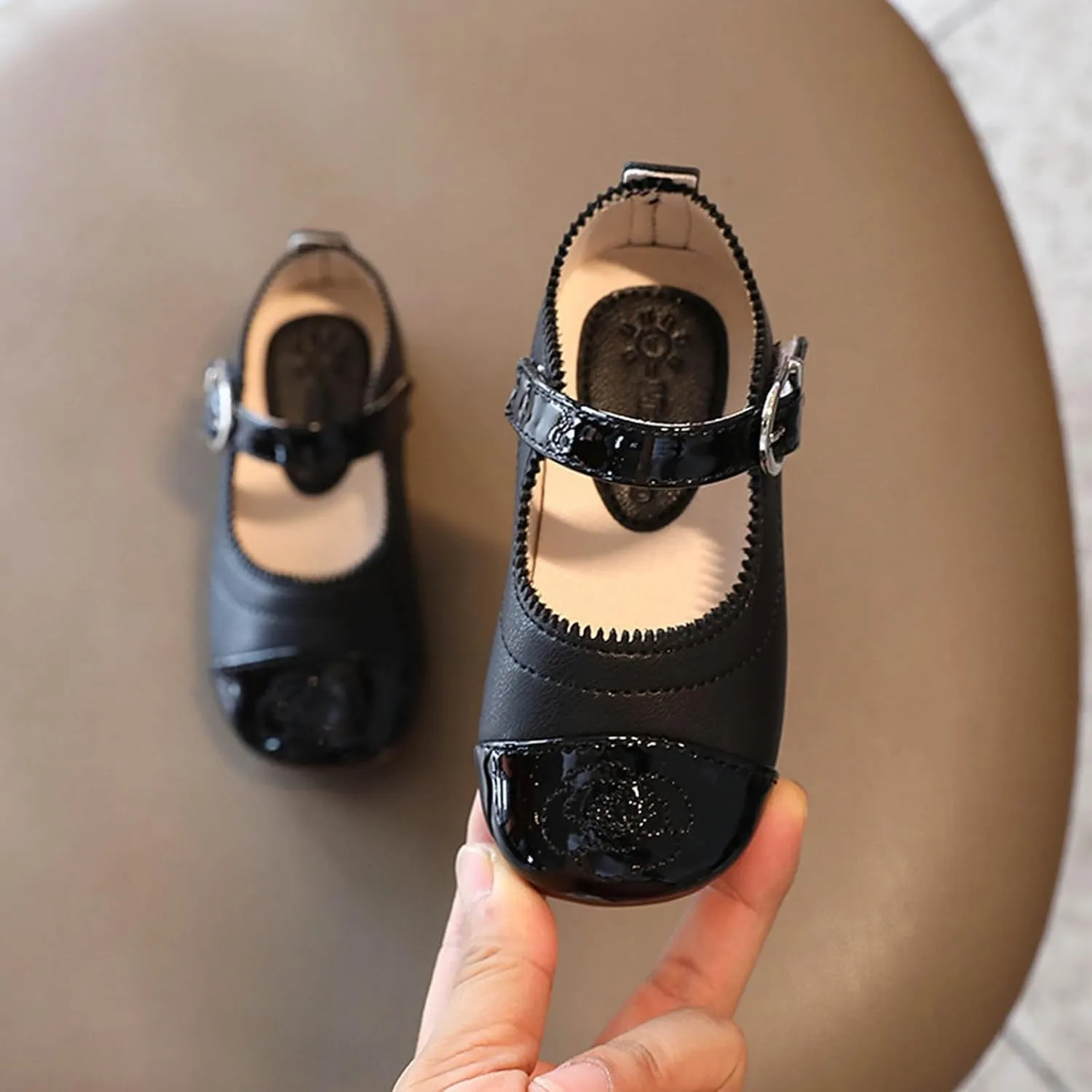 Little Girls Dress Shoes Toddler Ballerina Ballet Flats Kids Mary Janes for Wedding Church Easter Party School