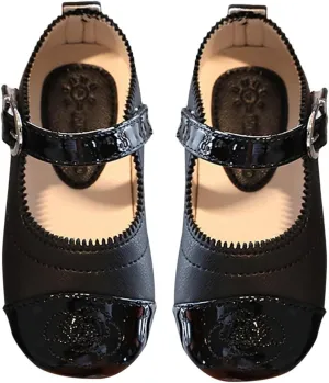Little Girls Dress Shoes Toddler Ballerina Ballet Flats Kids Mary Janes for Wedding Church Easter Party School