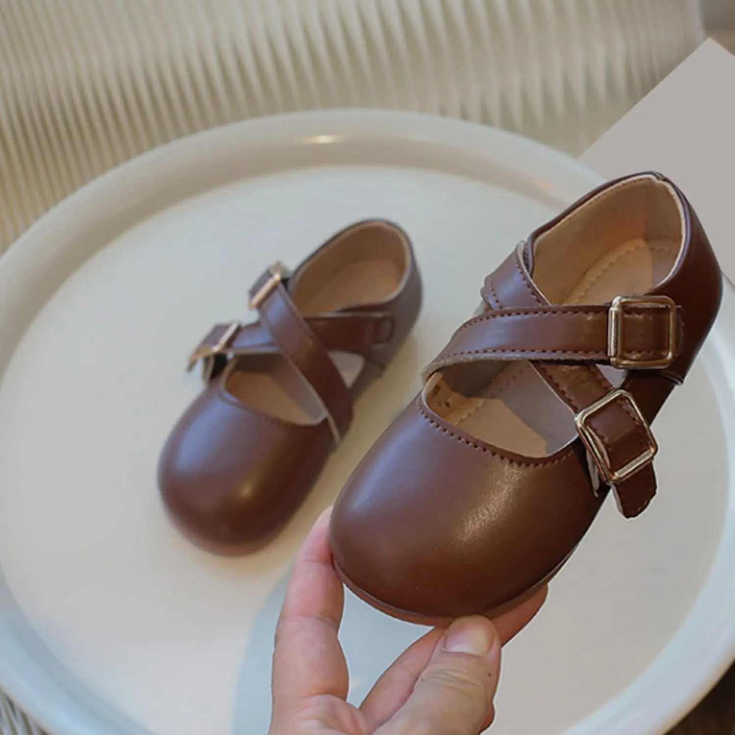 Little Girls Mary Jane School Unifor Shoes Buckle Strap Dress Flat Moccasis Toddler Princess Soft Sole Shoes