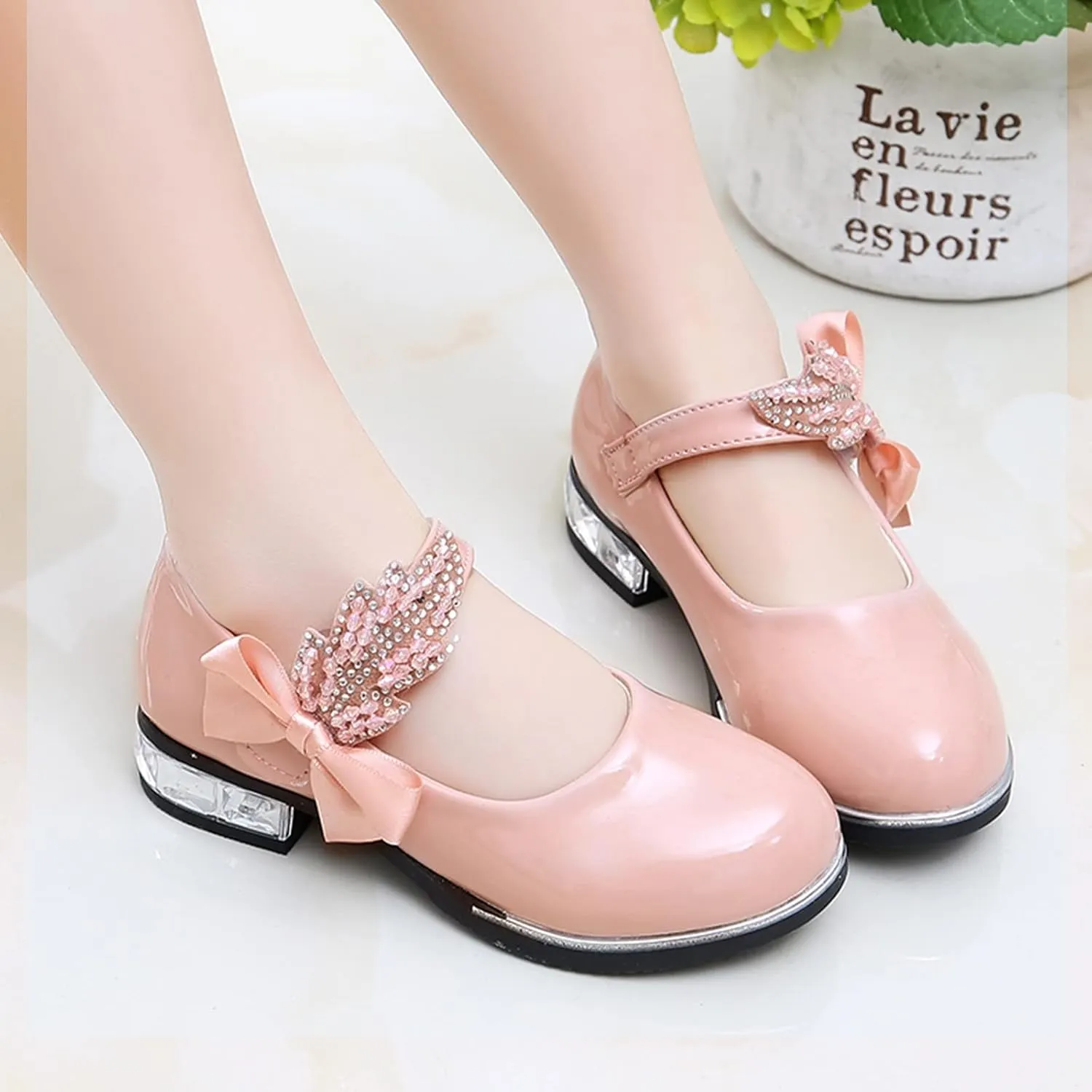 Mary Jane Shoes Dress for Girls Shoes Flower Girl School Shoes Pump Patent Leather Shoes Low Heel Flats for Wedding