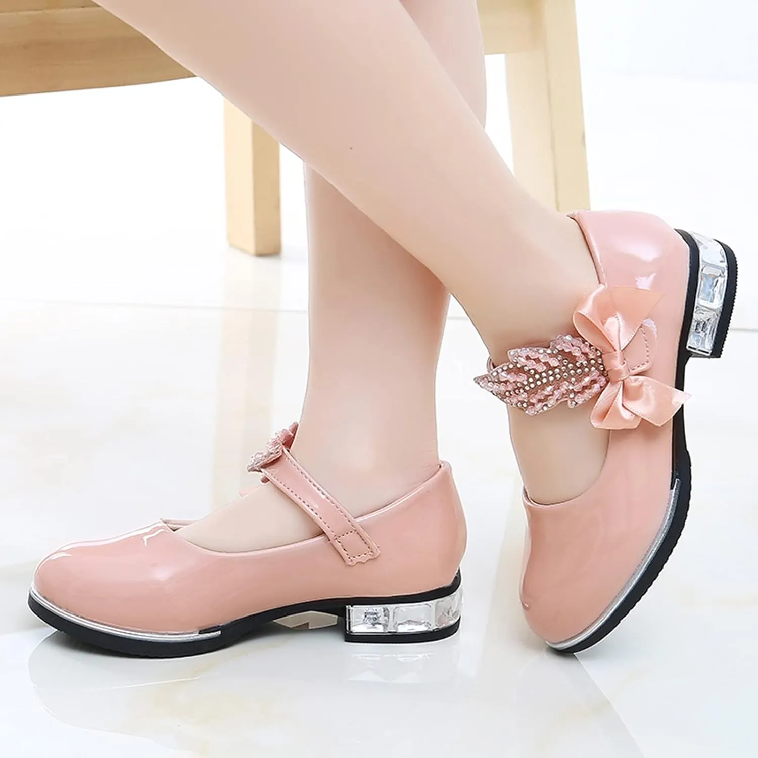 Mary Jane Shoes Dress for Girls Shoes Flower Girl School Shoes Pump Patent Leather Shoes Low Heel Flats for Wedding