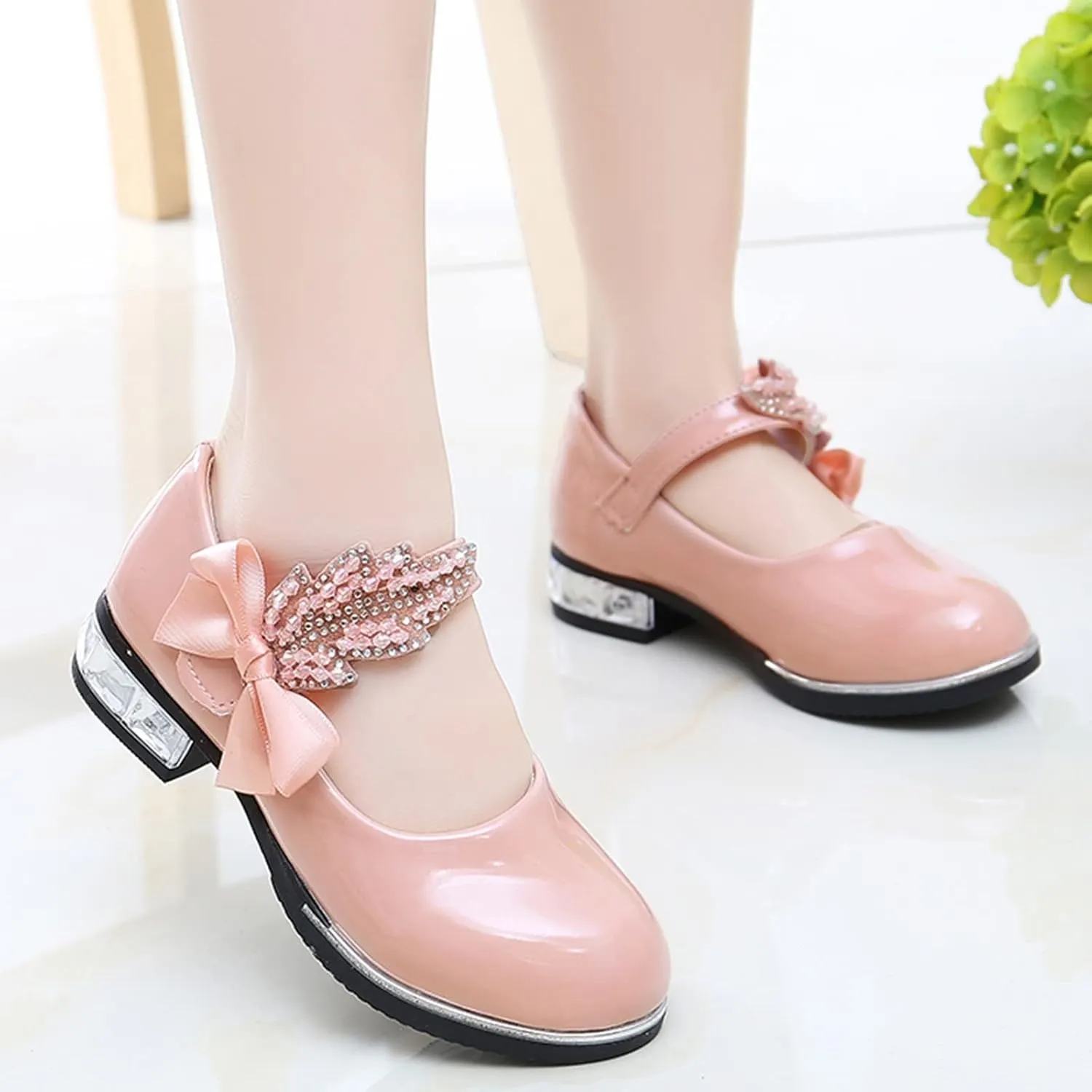 Mary Jane Shoes Dress for Girls Shoes Flower Girl School Shoes Pump Patent Leather Shoes Low Heel Flats for Wedding
