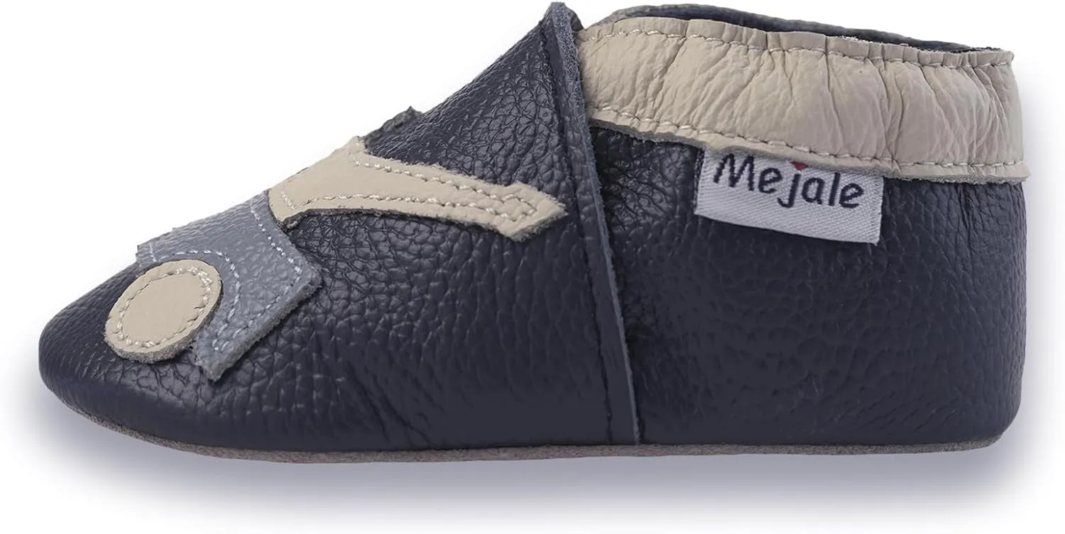 Mejale Baby Shoes Soft Sole Leather Moccasins Cartoon Butterfly Infant Toddler First Walker Slippers