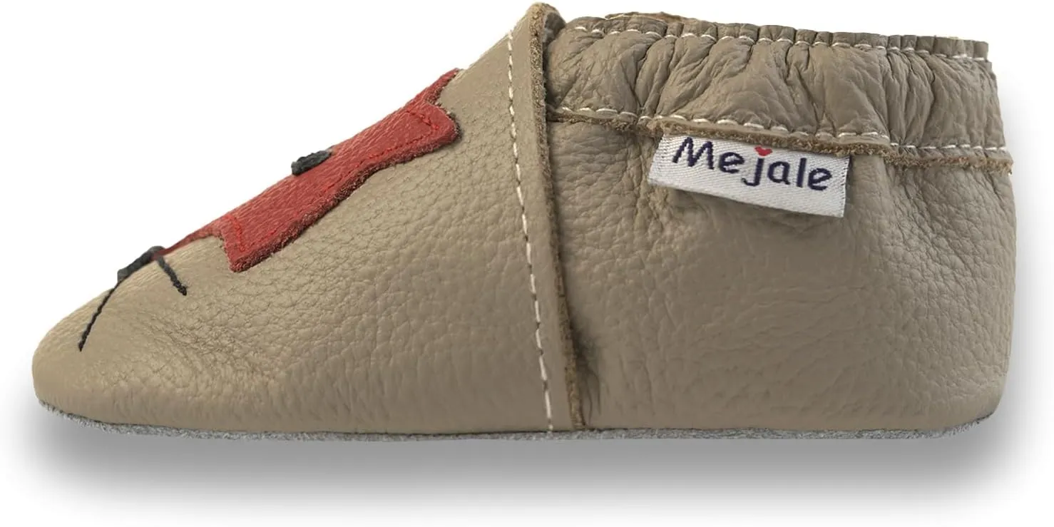 Mejale Baby Shoes Soft Sole Leather Moccasins Cartoon Butterfly Infant Toddler First Walker Slippers