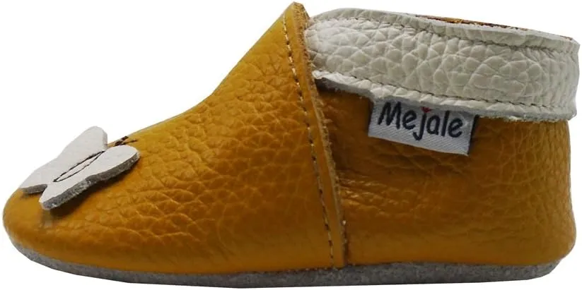Mejale Baby Shoes Soft Sole Leather Moccasins Cartoon Butterfly Infant Toddler First Walker Slippers
