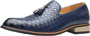 Men Fashion Woven Leather Dress Shoes Fashion Brown Black Penny Loafer Slip on Shoe Wedding Workout Hiking Beach Outfits Dressy