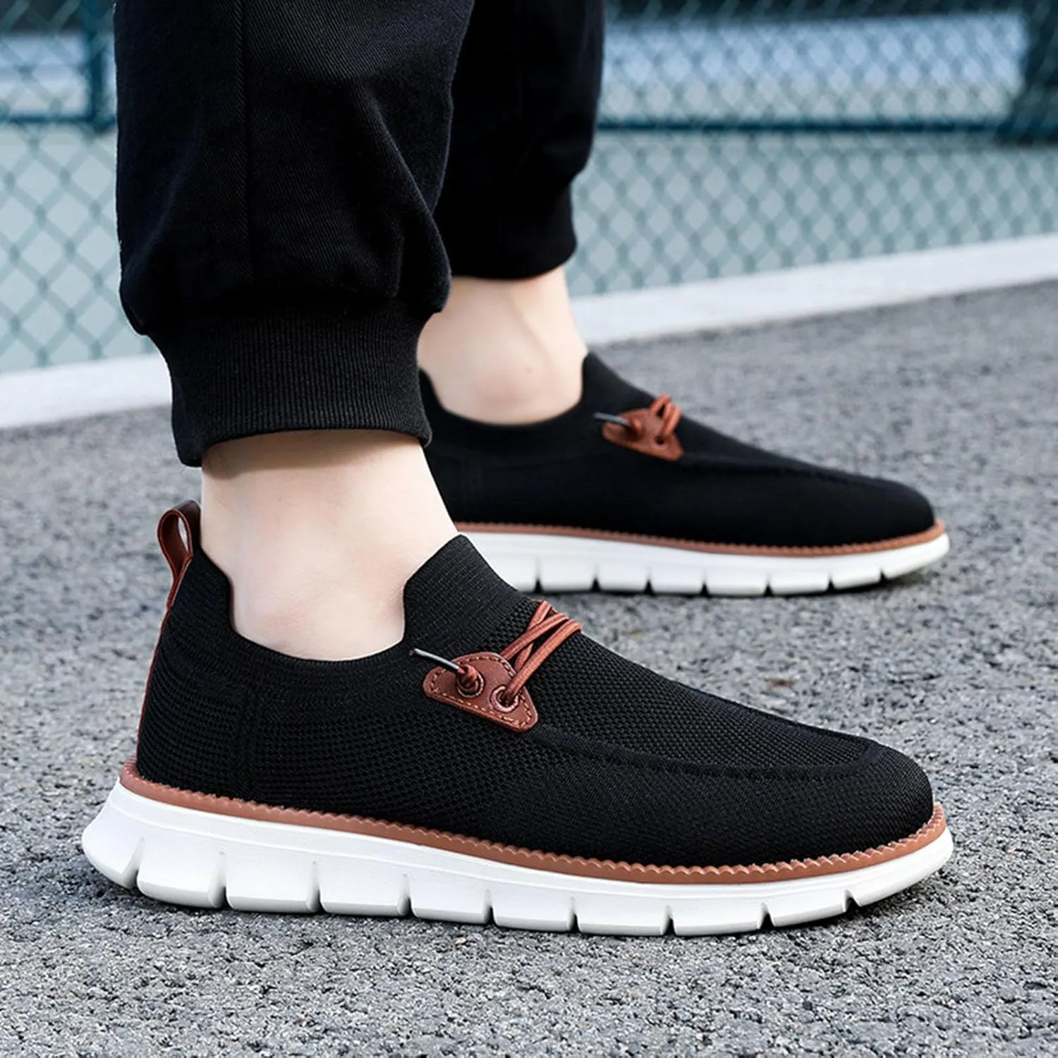 Men Loafers Shoes Casual Slip on Sneakers Fashion Lace up Wolking Dress Business Oxfords Work Lightweight Footwear