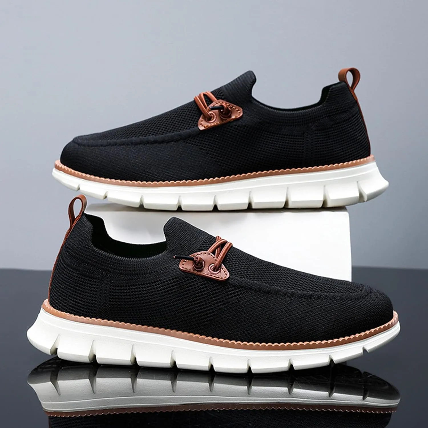 Men Loafers Shoes Casual Slip on Sneakers Fashion Lace up Wolking Dress Business Oxfords Work Lightweight Footwear