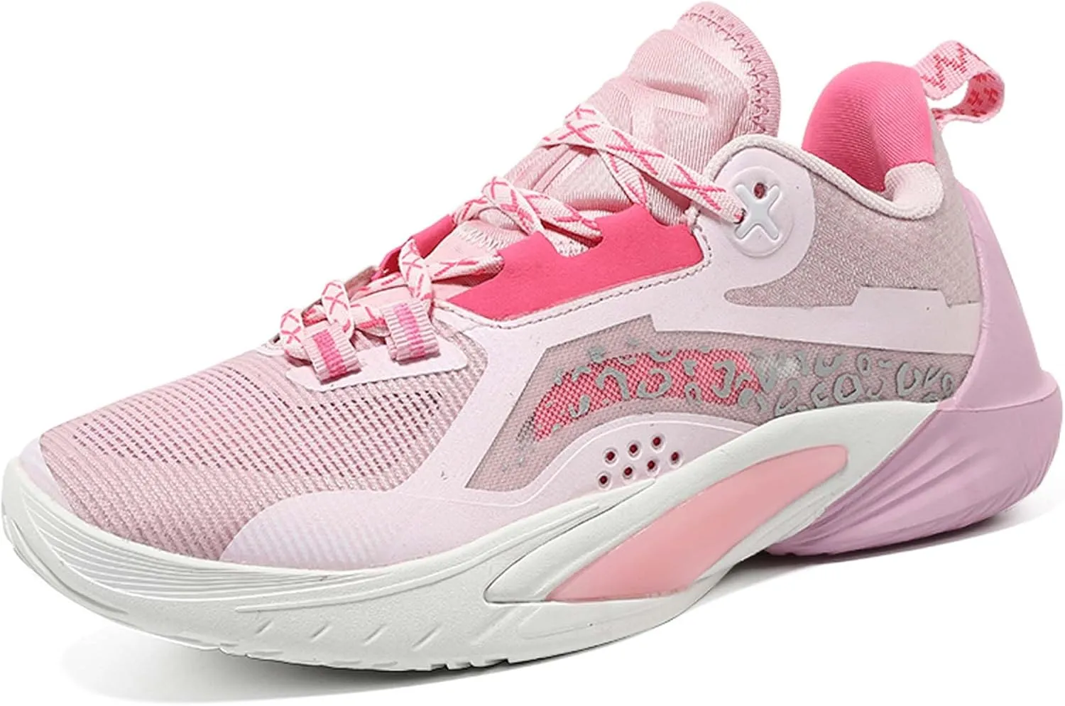 Mens and Womens Mid Top Lace Up Basketball Sneakers Non Slip and Breathable Running Shoes Rubber Sole Wear Resistant Walking Shoes Competitive Badminton Shoes Cross Training Shoes Skateboarding Shoes