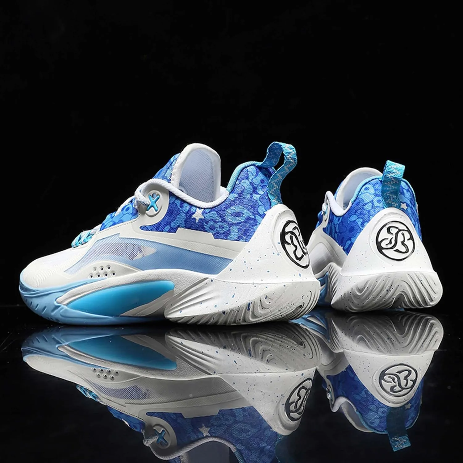 Mens and Womens Mid Top Lace Up Basketball Sneakers Non Slip and Breathable Running Shoes Rubber Sole Wear Resistant Walking Shoes Competitive Badminton Shoes Cross Training Shoes Skateboarding Shoes